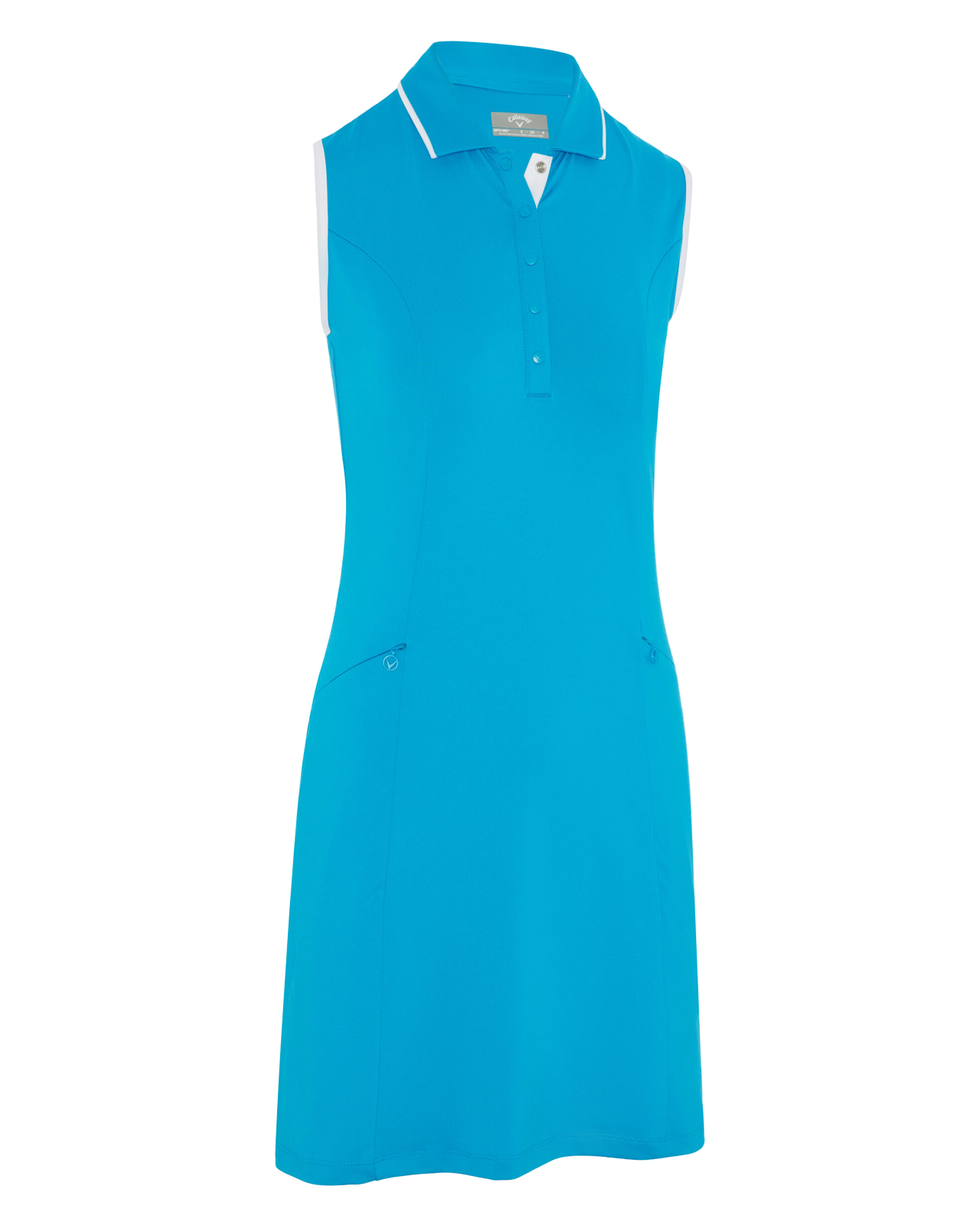 Snap Placket, Mouwloze jurk, Dames - vivid_blue
