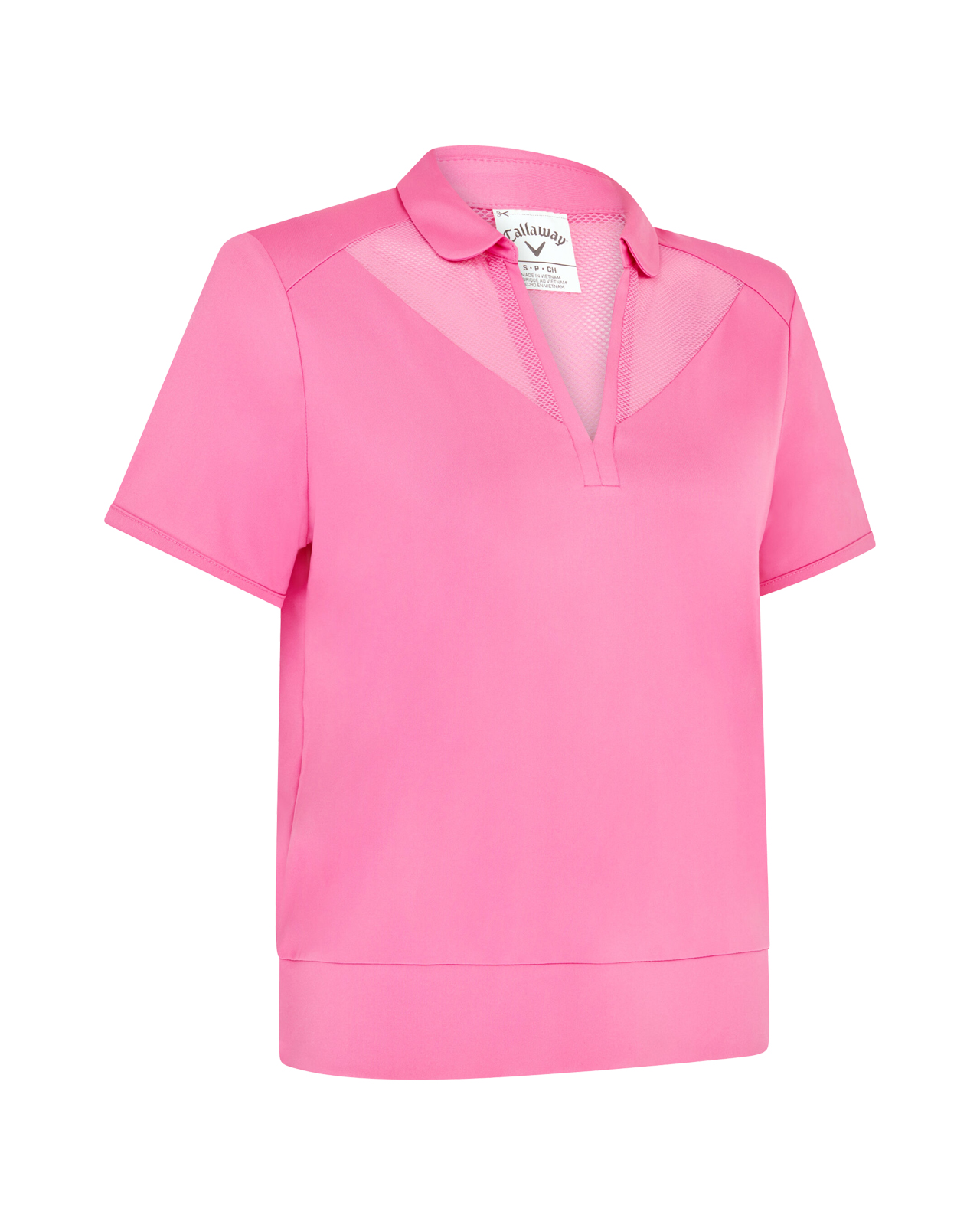 Waist Length Mesh Detail, Mouwloze polo, Dames - cheeky_pink