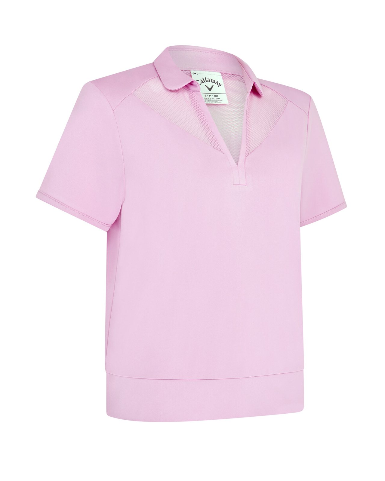 Waist Length Mesh Detail, Mouwloze polo, Dames - orchid