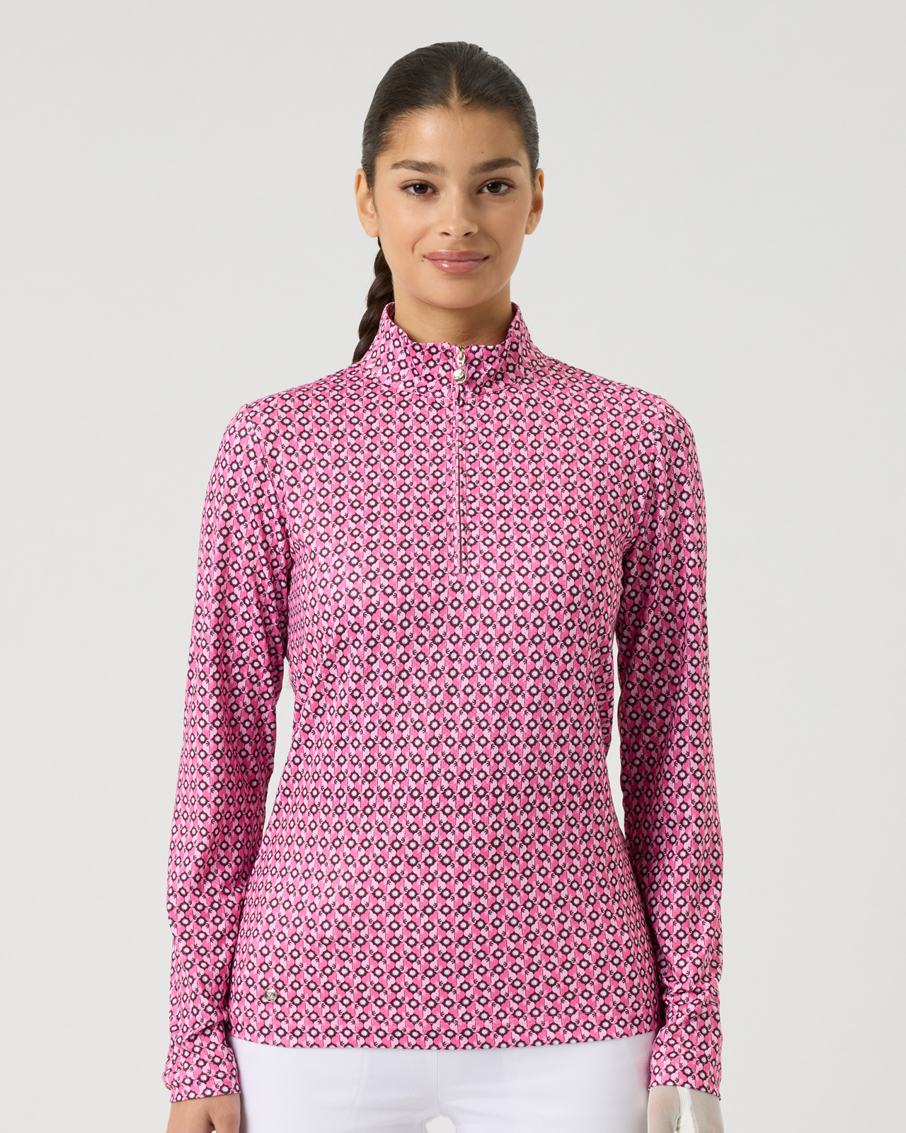 Sheermotion, Shirt, Dames - geometric_palm_tree