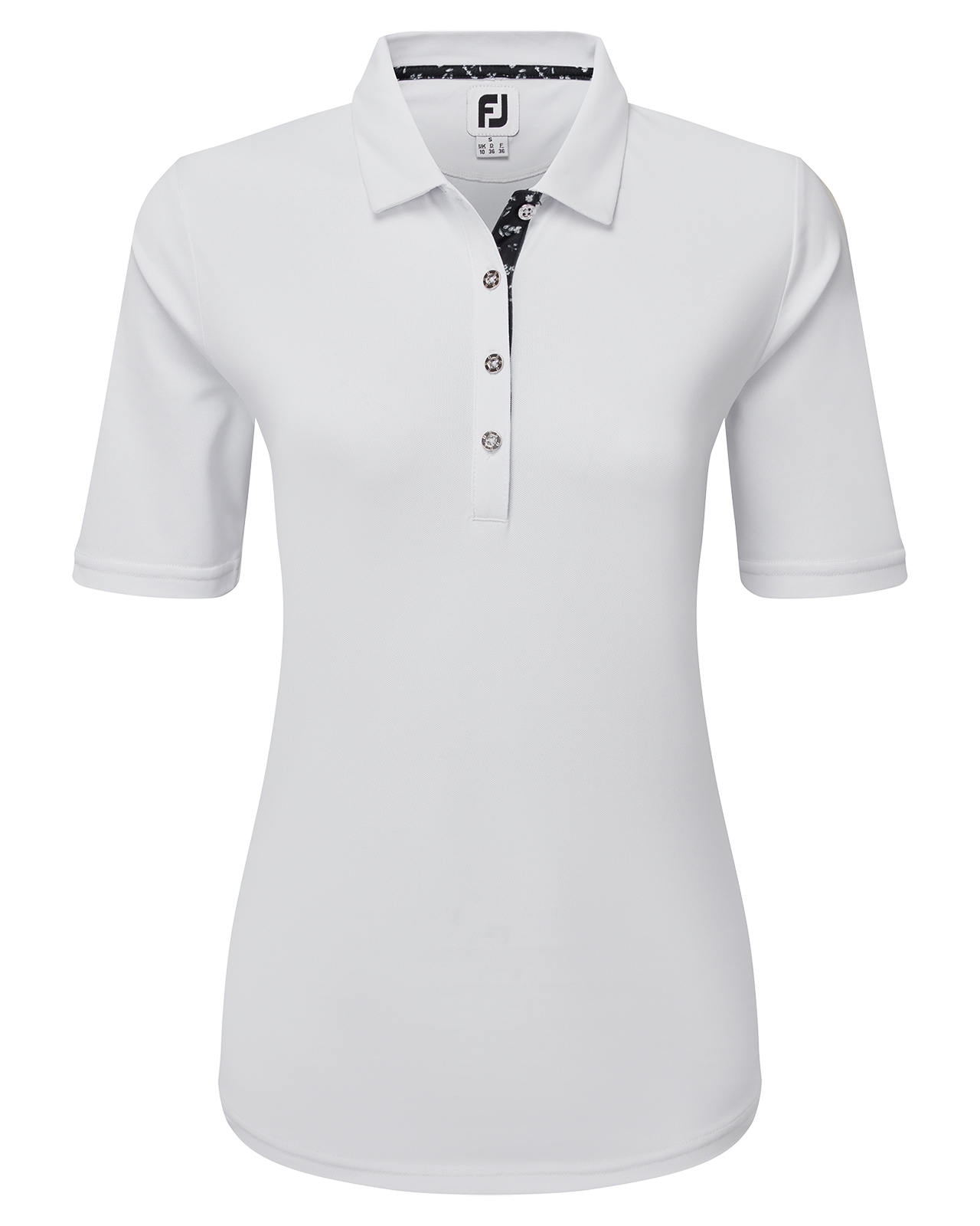 Half-Sleeve Solid, Polo, Dames - white