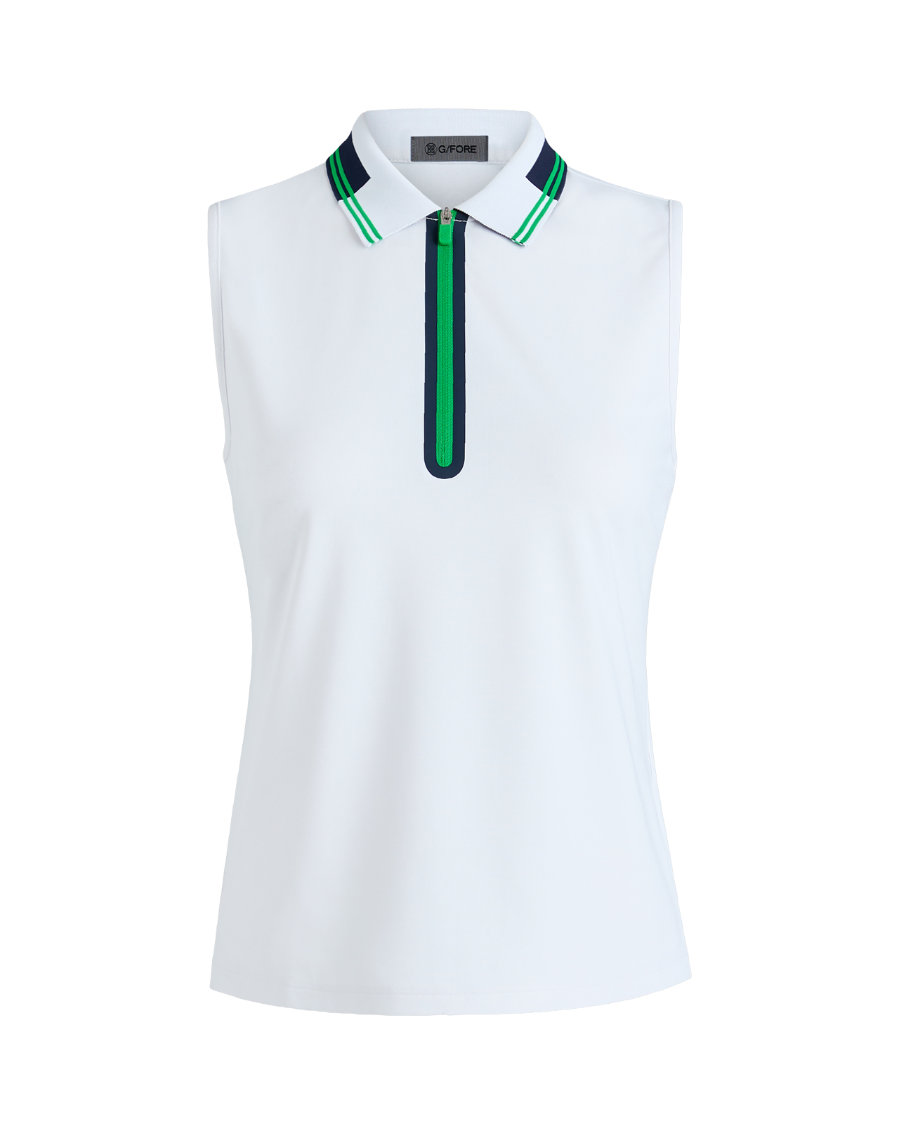 Contrast Tech, Mouwloze Polo, Dames - snow