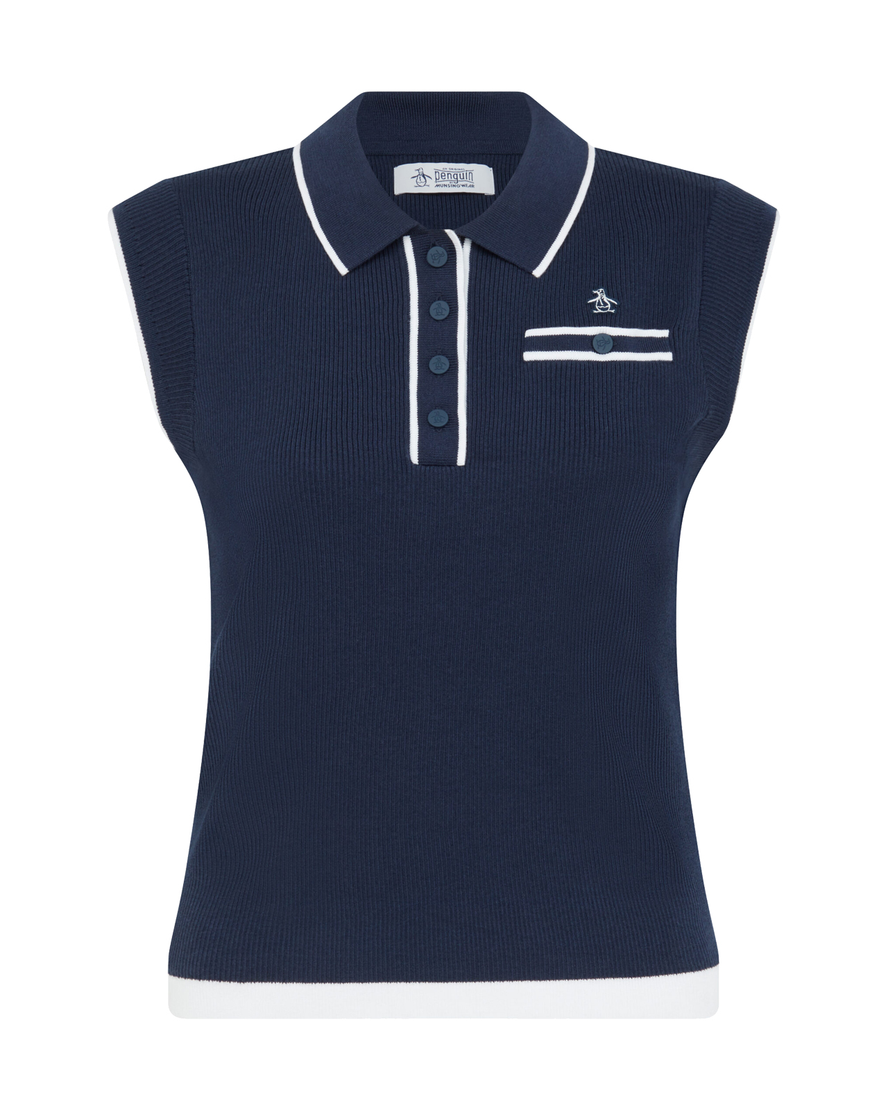 Waist Length, Mouwloze polo, Dames - black_iris