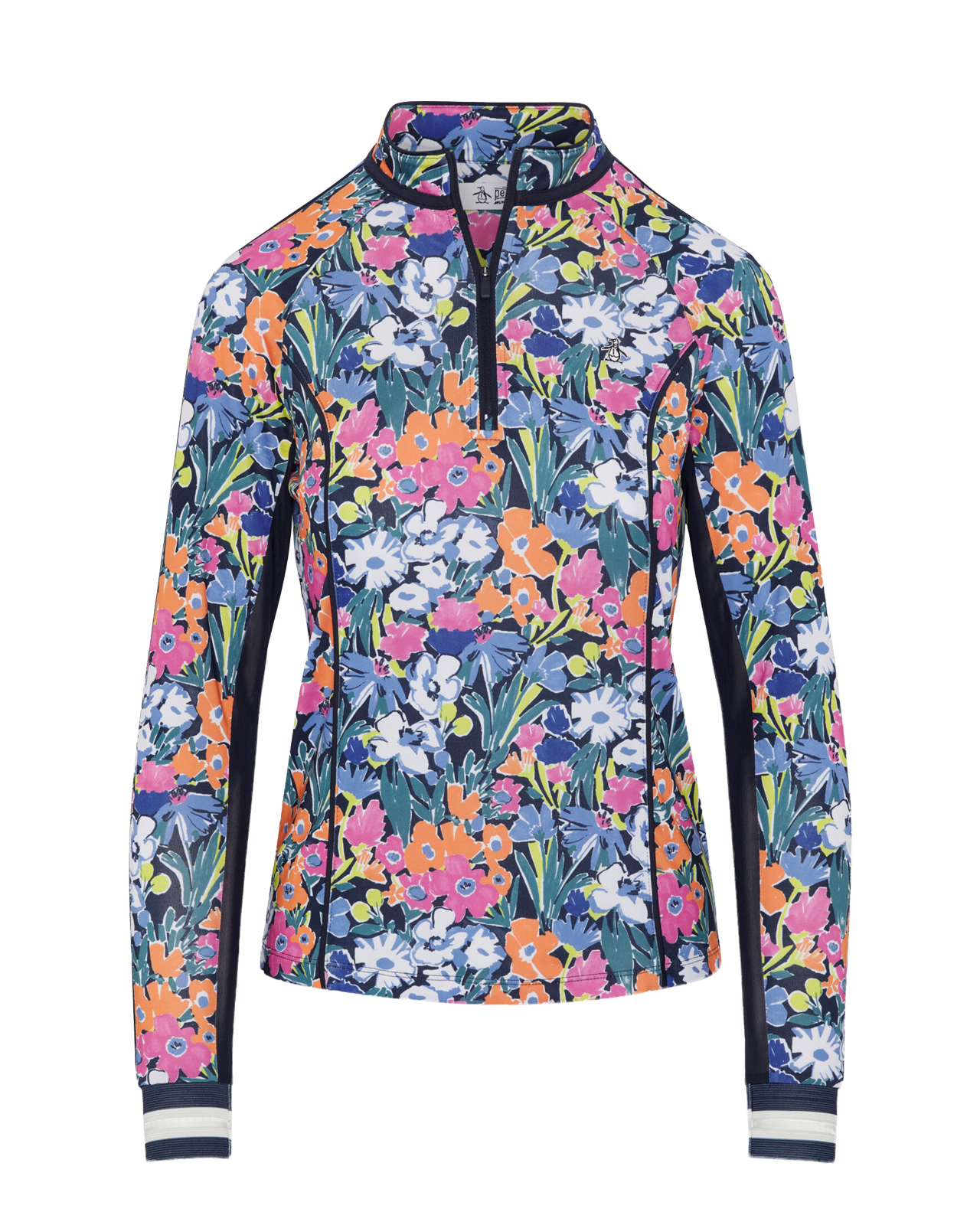 Sun protection with piping, Top, Dames - black_iris