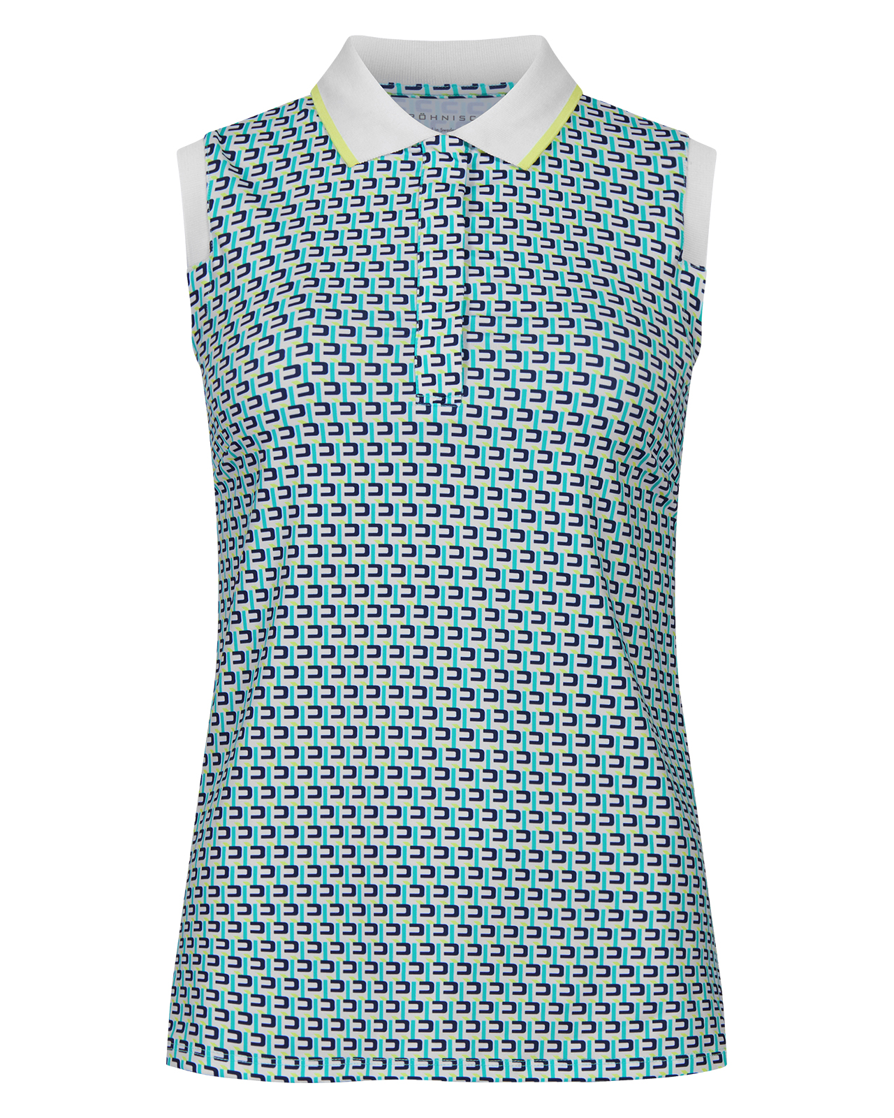 Deni, Mouwloze polo, Dames - logo_mint