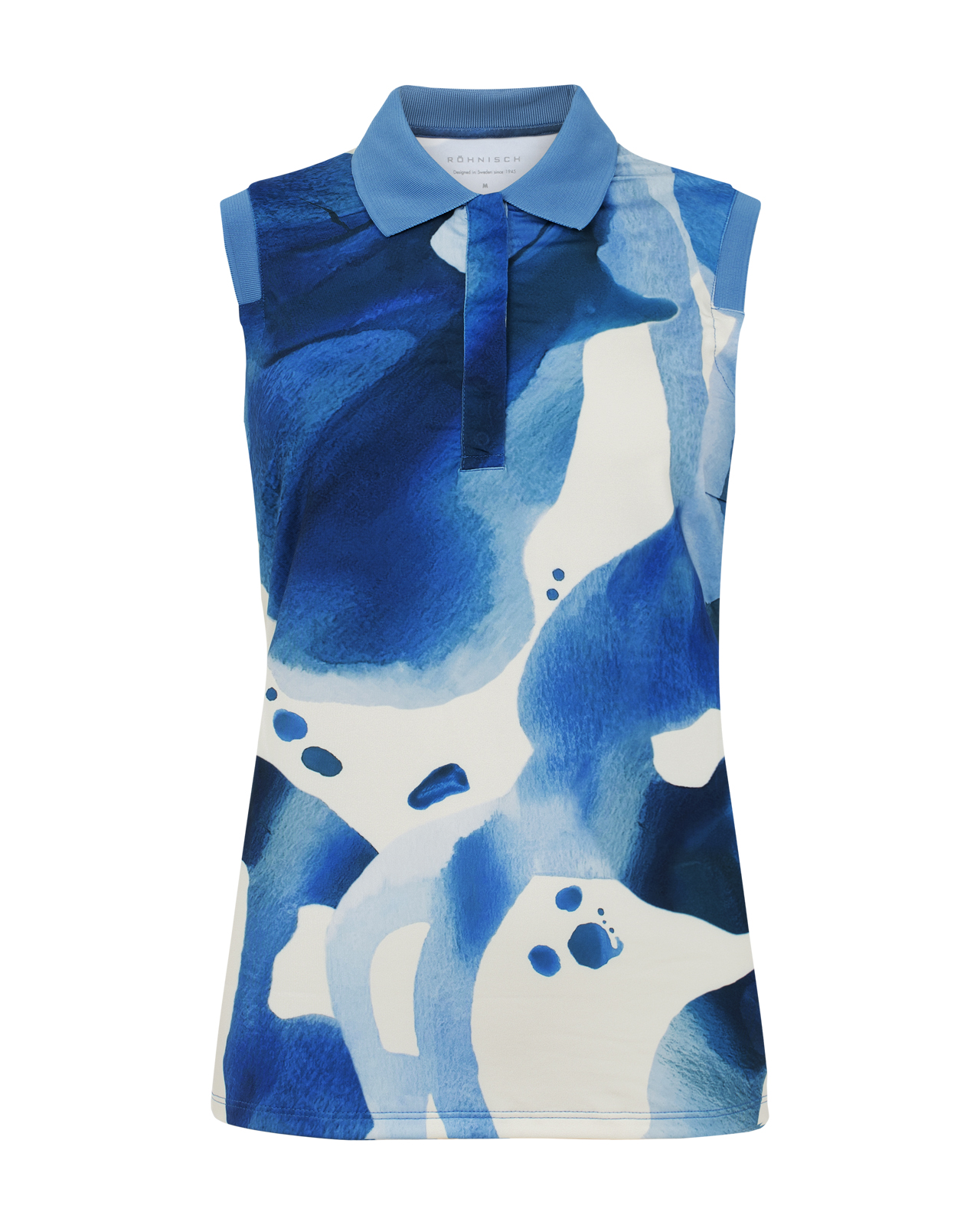 Deni, Mouwloze polo, Dames - blue_aquarelle